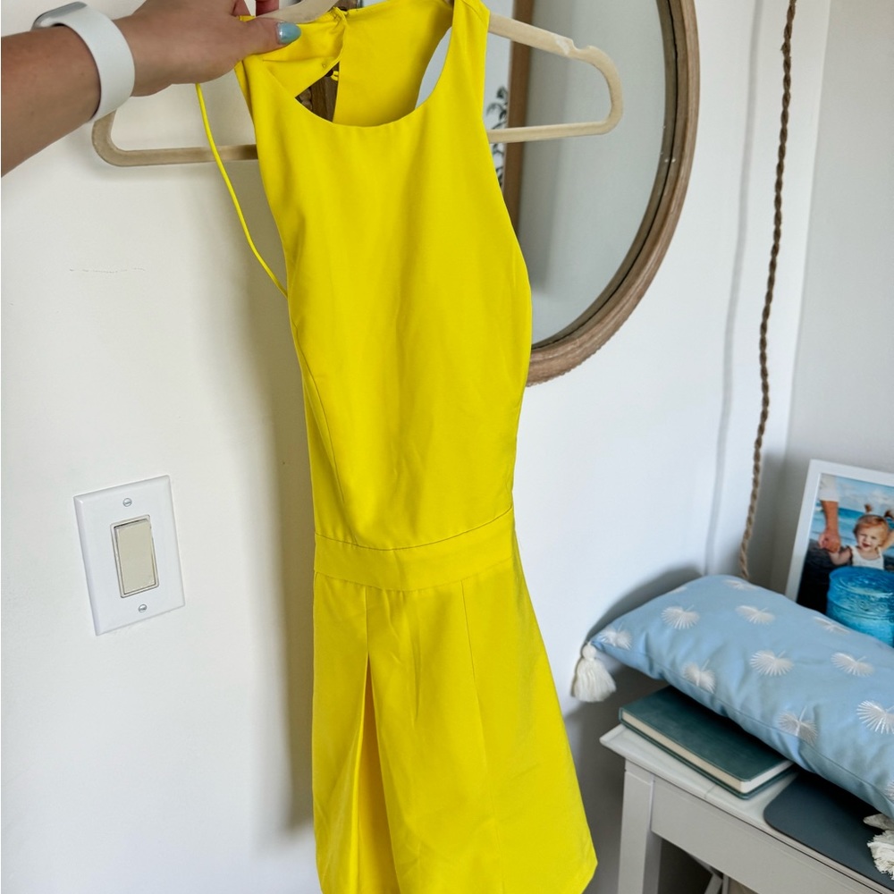 Fashion nova yellow romper strappy back small
